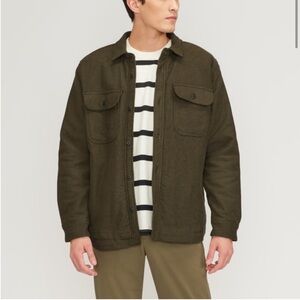 Everlane ReNew Fleece Lined Overshirt XXL Green Heavyweight Jacket NWT